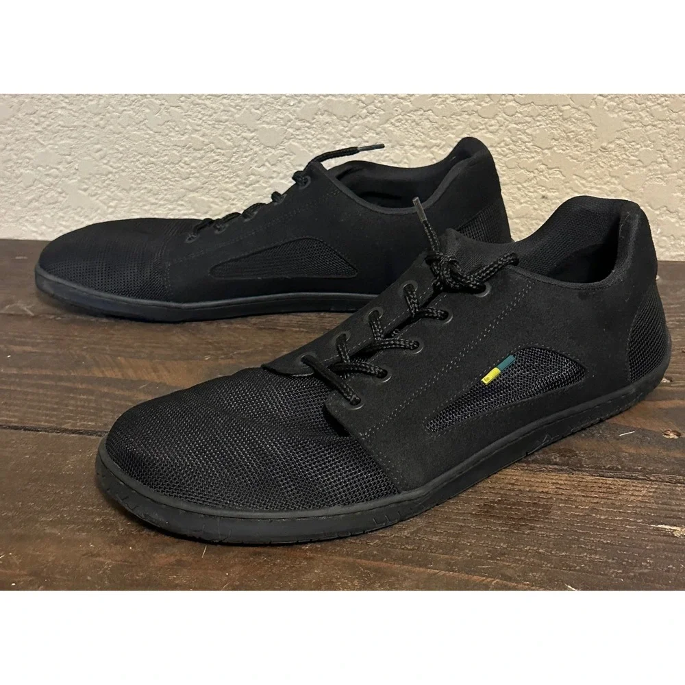 Be Lenka Barefoot Sneakers Mens 10.5 Black Mesh Leather Minimalist Shoe Wide Toe